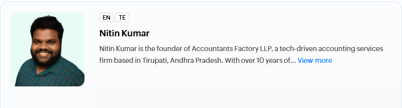 Accountants Factory LLP listed as a certified Zoho Books trainer on Zoho's certification directory